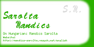 sarolta mandics business card